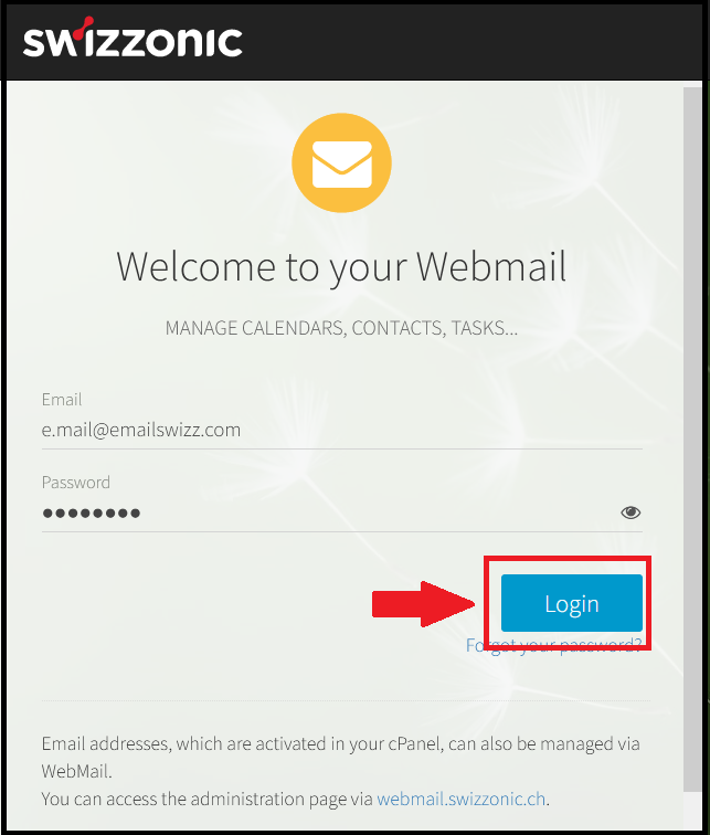 Webmail Change password Swizzonic.ch